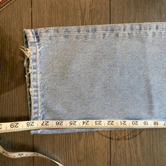 Zara High Rise Distressed Straight Leg Jeans Blue 33821 - Picture 10 of 12